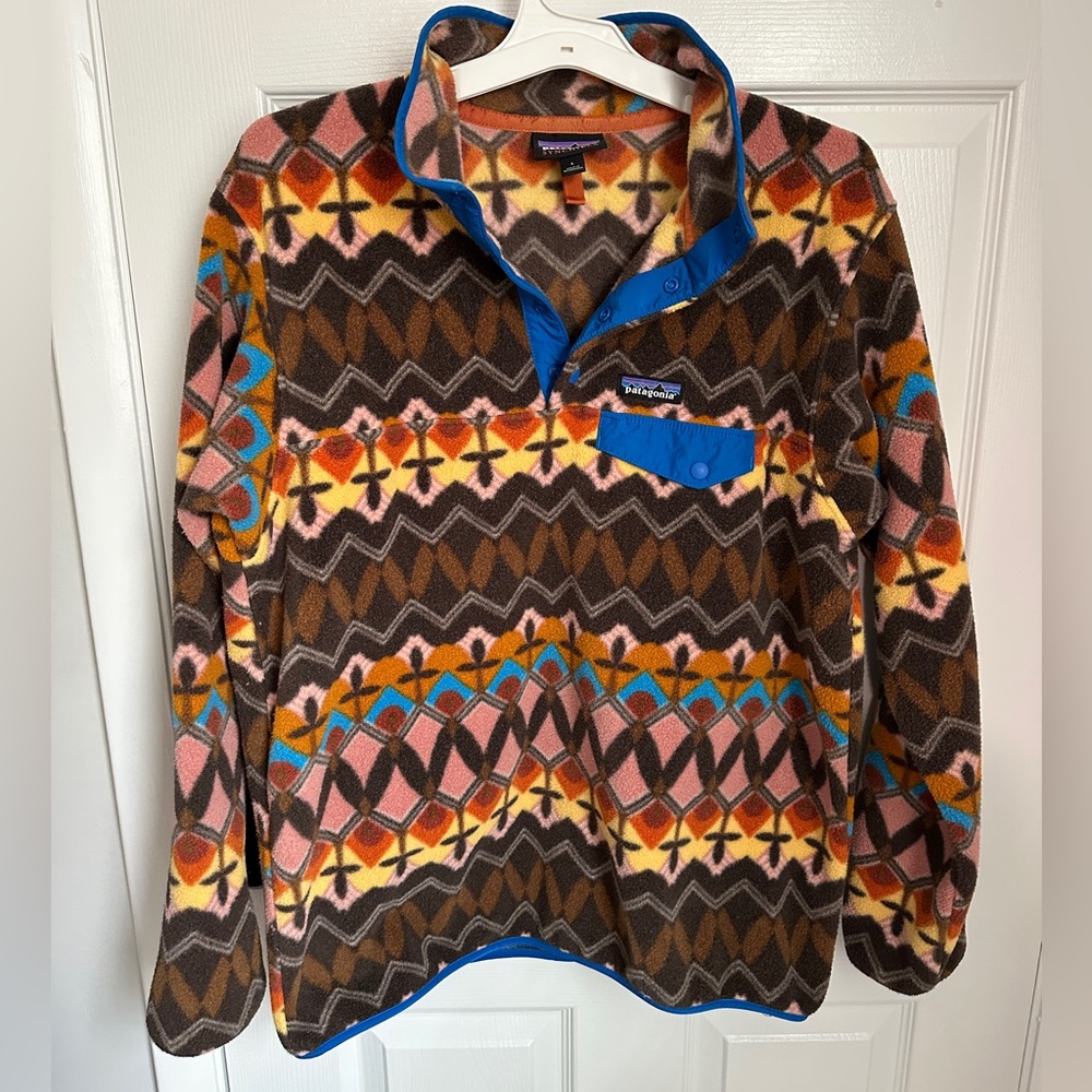 Patagonia Synchilla fleece snap T pullover, L large